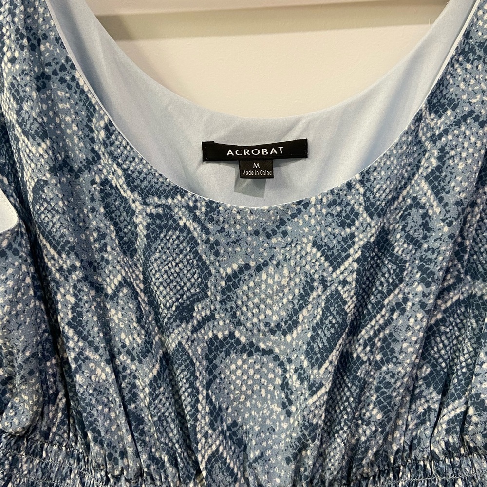 Acrobat - Blue Python Print Sleeveless Midi Dress… - image 4